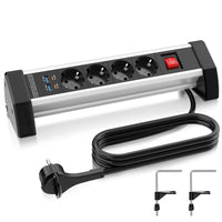 1 x RAW Customer Returns Power strip 4-way desk with USB C PD 20W, Ohuo table socket USB C 20W multiple sockets 4-way with switch, 2 USB-A and USB-C ports, 1.8m cable - RRP €30.0