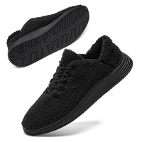 1 x Brand New Tvtaop Winter Shoes Men s Shoes Warm Plush Jogging Sneakers Lightweight Walking Shoes Men Slippers Black 44 EU - RRP €17.14