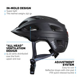 1 x RAW Customer Returns PANK Premium bicycle helmet men women high-quality and very comfortable padding with CE certification EN 1078 E-Scooter MTB helmet trekking racing bike scooter helmet bicycle with light, matt black, 54-61 cm - RRP €49.99