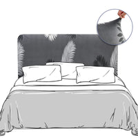 1 x RAW Customer Returns Lydevo Bed Headboard Covers Bed Headboard Cover Stretch Stretchable Bed Headboard Soft Dustproof Spandex Headboard Slipcover Protector Headboard Cover for Upholstered Headboard 120cm-140cm,Feather - RRP €21.98