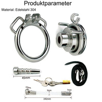 1 x RAW Customer Returns Kuaecr New Negative Series Stainless Steel SM Bondage Chastity Cage with Metal Penis Plug Cage Snap Ring Cock Cage Male Chastity Device Men Gay Toy Silicone Catheter - Ring 50mm  - RRP €55.67