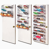 1 x RAW Customer Returns Vinteky 36 Pairs Clear Over The Door Hanging Shoe Rack White 12 Shelves  - RRP €40.99