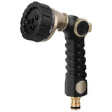 1 x RAW Customer Returns RESTMO Garden Shower Metal Heavy Duty, Robust Garden Water Sprayer for Cleaning and Watering, High Pressure Garden Hose Nozzle 7 Patterns for Garden Irrigation, Car Washing - RRP €25.99