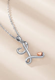 1 x RAW Customer Returns Letter L Necklace for Women Girls, 925 Sterling Silver Rose Gold Initial Letter and Heart Pendant, CELESTIA Personalized Jewelry Gifts for Her - RRP €36.99