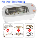 1 x RAW Customer Returns Ultrasonic cleaning device for glasses, 45000Hz ultrasonic cleaner 400ML ultrasonic glasses cleaning device, multifunctional glasses cleaner ultrasonic device for dentures, rings, watches, silver jewelry, white - RRP €21.17