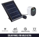 1 x RAW Customer Returns Wasserstein Solar Panel with 13.1 ft 4 m Cable with 2W 5V Charging Compatible ONLY with Arlo Pro3 Pro 4, Arlo Ultra Ultra 2 Black, 3 Pack Not Compatible with Pro 2, Pro, HD, Essnetial Spotlight  - RRP €99.99