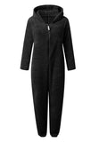 1 x RAW Customer Returns JULGIRL Womens Fleece Onesie Fluffy Pajamas Long Sleeve One Piece Zipper Warm Hood Plush Sleepwear - RRP €28.99