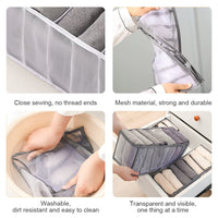 1 x Brand New Pack Wardrobe Clothes Drawer Organizer Foldable Clothes Drawer Organizer Mesh Clothing Storage Boxes for Jeans Sweater Shirts Pullover Pants Leggings T-Shirt Gray - RRP €20.4