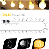 1 x RAW Customer Returns Liyade outdoor fairy lights, 15M 120 LED ball fairy lights outdoor power, 8 modes and memory function, indoor fairy lights with plug, ideal for Christmas, wedding, party warm white  - RRP €19.99