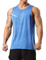 1 x RAW Customer Returns GYMAPE Men s Athletic Training Tank Tops Muscle Running Tank Tops Sleeveless Training Quick Dry Gym Activewear Blue M - RRP €18.83