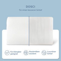 1 x RAW Customer Returns DOSCI memory foam pillow with bamboo cover ergonomic back and side sleeper pillow orthopedic pillow suitable for allergy sufferers breathable sleeping pillow 30 x 50 cm - RRP €39.02