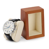 1 x RAW Customer Returns Oirlv solid wood watch box watch holder with pillow watch storage box 7 x 9.5 x 4.8 cm, cream white  - RRP €20.16