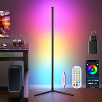 1 x RAW Customer Returns bedee RGB LED Dimmable Floor Lamp for Living Room, 165cm Corner Lamp with Remote Control App Control, Color Changing Floor Lamp for Bedroom, Playroom Party Decoration - RRP €69.99