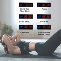 1 x RAW Customer Returns Yeruvce Gym, One Interval LED Digital Countdown Wall Clock Fitness, 1.5 Inch Digits Stopwatch Clock for Home - RRP €59.57