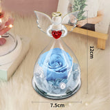 2 x Brand New DASIAUTOEM Eternal Rose with Angel, Angel Eternal Rose in Angel Glass Dome, Eternal Flower Rose Christmas Gift, Glass Dome Angel Statue, Birthday Gift for Women Wife Girlfriend Wife Mom Grandma - RRP €40.8