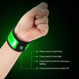 19 x Brand New Pack of 4 LED armband safety reflector bracelet with three lighting modes LED slap bracelet light band reflective band for running, jogging, cycling, dog walking, running and other outdoor sports - RRP €133.76