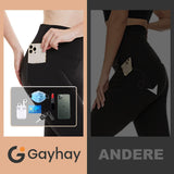 1 x RAW Customer Returns Gayhay Pack of 3 women s sports leggings with pockets, long high waist 7 8 sports trousers, running trousers, gym yoga leggings, opaque stretch, SM, black dark gray dark blue - RRP €31.76