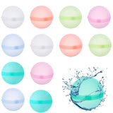 2 x Brand New Pack of 12 reusable water bombs, silicone water balloons, quick-filling, quick-filling silicone splash balls, water bomb set, splash balls for parties, water balloons for children and adults - RRP €23.32