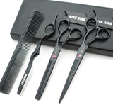 1 x RAW Customer Returns 7.0 inch hair scissors and hair thinning scissors with razor combs in 1 set - RRP €28.22