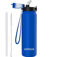 1 x RAW Customer Returns GOPPUS 1L 32oz Thermos Bottle with Straw Double Layer Stainless Steel Drinking Bottle 1 Liter Insulated Bottle Leak-Proof Sports Water Bottle Carbonated Water Bottle Drinking Bottles BPA-Free Water Bottle - RRP €15.17