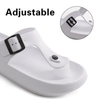 1 x RAW Customer Returns AONETIGER Men s Flip Flops Toe Separator Women s Non-Slip Thick Sole Bathing Shoes Soft Beach Sandals Slippers Cozy Slides White, 40EU  - RRP €22.99