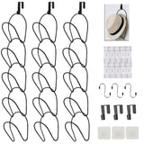 1 x RAW Customer Returns LINFIDITE 15 Pieces Cap Holder Door Hat Racks Organizer Baseball Cap Display Holder Closet Hanging for Scarves Handbags Towels Clothes Ties Black - RRP €21.17