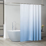 1 x RAW Customer Returns Furlinic 180x180cm shower curtain anti-mold for bathtub in bathroom textile curtains made of fabric waterproof washable white to aquamarine with 12 shower curtain rings. - RRP €19.08