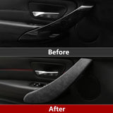 1 x RAW Customer Returns 2PCS Car Door Armrest Stickers Interior Stickers Compatible with BMW F30 F31 F32 F34 F36 3GT 3 4 Accessories Door Handle, Grey  - RRP €56.99