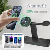 1 x RAW Customer Returns 4in1 Magnetic Wireless Charger, Compatible with Magsafe Charger for iPhone 15 14 13 12, 15W Foldable Fast Charging Station for Apple Watch Ultra 9 8 7 6 5 4 and Airpods No Plug  - RRP €28.8