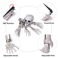 1 x RAW Customer Returns EXCEART Skeleton Bones and Skull Plastic Creepy Fake Skeleton for Halloween Decor Props Cemetery Floor Decor Halloween Skeleton with Movable Joints - RRP €23.8