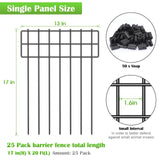 1 x RAW Customer Returns LIANTRAL Decorative Garden Fence Animal Barrier Fence Rustproof Metal Wire Ground Stakes No Digging for Outdoor Use 17 H x 27 8.2m Total Length 25 Pack - RRP €74.99