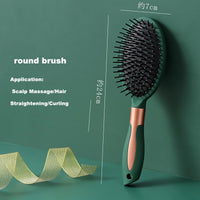 1 x Brand New Hairdressing tools 2-piece set, round brush for hair dryer styling, hair combing wet and dry comb for paddle detangling of hair, massage of the scalp - RRP €18.0