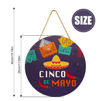 1 x Brand New Mexican Round Wooden Sign Hanging Wooden Plaque Welcome Home Pendant Decorations for Fiesta Carnival Summer Mexican Theme Decorations Party Favors Style C  - RRP €22.8