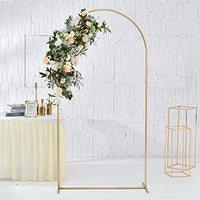 1 x RAW Customer Returns 1.8m Wedding Arch Backdrop Stand for Party, Balloon Arch Stand, Wedding Arches for Ceremony, Metal Arch Backdrop Stand for Bridal Baby Shower, Birthday Party Decoration, Door Frame, Gold - RRP €38.99