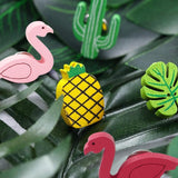 1 x Brand New RANJIMA Pack of 50 wooden push pins, creative drawing pins with flamingo pineapple cactus palm leaf, decorative drawing pins for bulletin boards, cork boards, photos walls, cards and pin boards - RRP €20.4