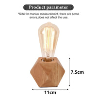 1 x RAW Customer Returns Round table lamp made of wood, switch, small bedside lamp with cylindrical wooden base, E27, compatible with incandescent lamps, LED lights, max 60 W, perfect for bedroom, living room or office without bulb . - RRP €14.11