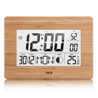 1 x RAW Customer Returns FanJu FJ3530 Digital Alarm Clock Radio Battery Operated Large Table Clock with Extra Large Display, Indoor Temperature, Moon Phase, Snooze Function, Calendar Alarm Clock for Home. - RRP €23.27