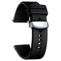 1 x RAW Customer Returns BINLUN Silicone Watch Strap Quick Release Rubber Watch Straps for Men Women with Folding Clasp Smartwatch Bracelet 18mm 19mm 20mm 21mm 22mm 24mm Replacement Strap in 8 Colors - RRP €19.99