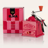 1 x RAW Customer Returns Elma vintage style manual coffee grinder made of sheet metal Plate, decorative use, 10.5 x 10.5 x 15.5 cm Retro windmill Does not grind coffee Designed in Spain red color - RRP €26.22