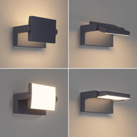 1 x RAW Customer Returns Klighten 24W outdoor lamp, outdoor wall light, waterproof IP65 wall light outside inside wall lamp with swivel LED panel outdoor wall light for garden terrace, anthracite, 1500 lumens, warm white 3000K - RRP €63.78