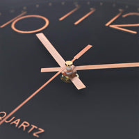 1 x RAW Customer Returns Lafocuse Black Modern Wall Clock Silent 30cm, 3D Numbers Rose Gold Without Ticking Noise, Quartz Wall Clock Analogue Easy to Read Decoration for Living Room Kitchen Office - RRP €19.22