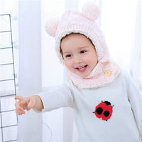 3 x Brand New Kauftree Baby Toddler Slip-on Hat Scarf Hat Winter Knitted Hat Boys Girls 6-18 Months, Pink  - RRP €61.92