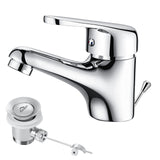 1 x RAW Customer Returns Auralum bathroom faucet with pull rod, single lever wash basin faucet with drain fitting, chrome single lever mixer wash basin faucet bathroom faucet mixer tap wash basin mixer for bathroom - RRP €37.28