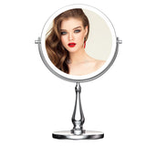 1 x RAW Customer Returns WIZCHARK 9 Large Lighted Makeup Mirror, 1X 10X Magnifying Mirror with 3 Colors Dimmable Lighting, 60 LED Lights, 360 Rotation Double-Sided Standing Desk Mirror - RRP €45.37