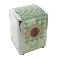 1 x RAW Customer Returns Napkin dispenser Diner napkin holder with retro logo, approx. 14.5 x 10.5 x 9.5 cm, including 60 napkins Coffee Time  - RRP €20.04