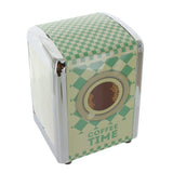 1 x RAW Customer Returns Napkin dispenser Diner napkin holder with retro logo, approx. 14.5 x 10.5 x 9.5 cm, including 60 napkins Coffee Time  - RRP €20.04