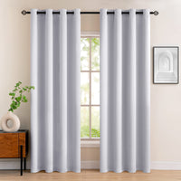 1 x RAW Customer Returns MIULEE Curtains Grey White Opaque with Eyelets, Beautiful Soft Blackout Curtains for Darkening Rooms, Set of 2 Curtains Darkening Bedroom Living Room Thermal Curtain Cold Protection 140X280 cm - RRP €49.4