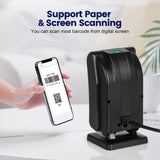 1 x RAW Customer Returns OBZ 1D 2D Desktop Barcode Scanner, QR Code Scanner USB Handsfree Barcode Scanner with Adjustable Scan Head, Automatic Barcode Reader for Android Windows Computer POS Shops Payment - RRP €43.29