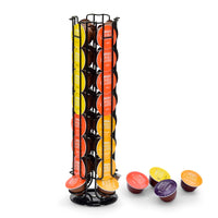 1 x RAW Customer Returns SYSYLY capsule holder, capsule dispenser for 32 Dolce Gusto capsules, capsule stand for storing coffee capsules, non-slip base, rotatable, black - RRP €22.34