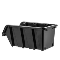 1 x RAW Customer Returns KADAX workshop stacking box, stacking box made of PP plastic, open-fronted storage box in various sizes, storage boxes for tool wall, open-fronted storage box, sorting box black 10 pieces, 195x120mm  - RRP €20.5